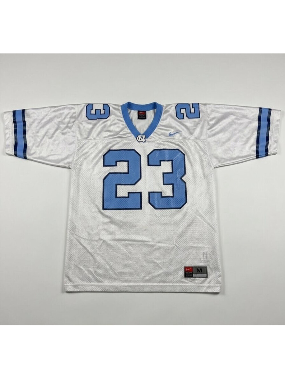 Vintage Nike UNC North Carolina Tar Heels 23 Football Jersey White Men M MJ Y2K